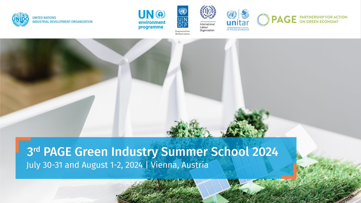 ♻️How can the #CircularEconomy approach be a powerful tool for systemic transformation & a cost-effective approach to tackling the triple planetary crisis? Register at the 3rd PAGE Green Industry Summer School👉unido.org/events/3rd-pag… ⌛️Deadline for application: May 5, 2024
