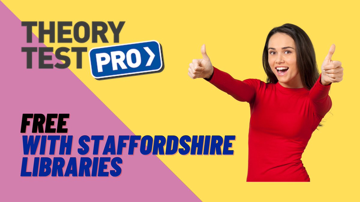 Let's get you on the road with free access to @TheoryTestPro Learn the highway code, practice your theory test, and save your progress. Available in libraries across #Staffordshire via our public access PCs. Sign up for a library card today. ow.ly/T9Ne30qnEzZ