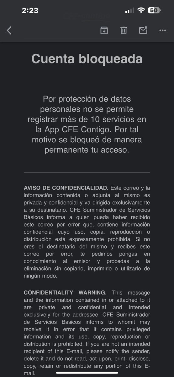 thoomskat's tweet photo. @CFE_Contigo no entiendo por qué bloquearon mi cuenta, no tengo más de 10 servicios activos, sólo tengo 6, necesito desbloquear mi cuenta para estar pendiente de mis pagos https://t.co/iDTT8sYxmS
