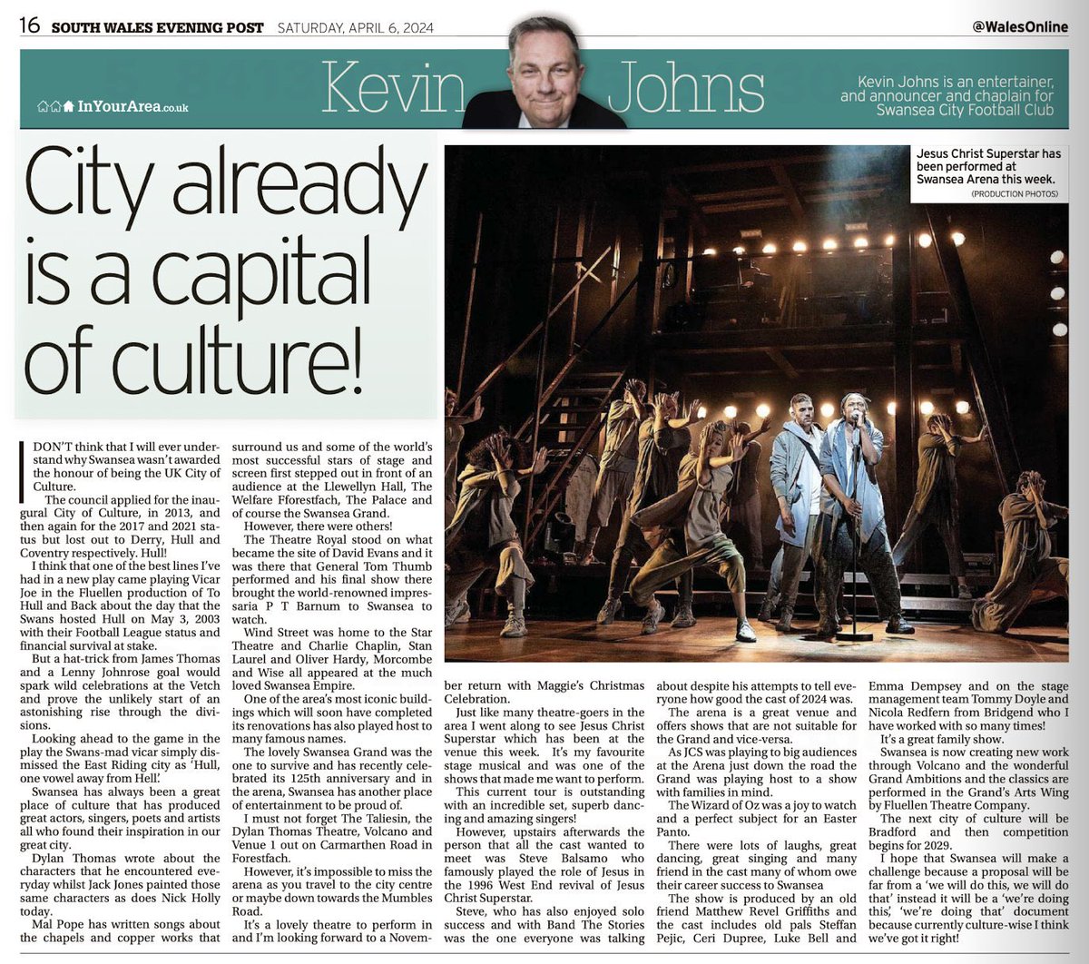 Swansea - The capital of culture! @KevJohnscymru We love this article and agree wholeheartedly. @SwanseaGrand @SwanseaCouncil @VolcanoUK @LighthouseTheat @FluellenTheatre @ArenaSwansea @DTCSwansea @TaliesinSwansea @no_venue @elysiumgallery @GlynnVivian @bunkhousebar