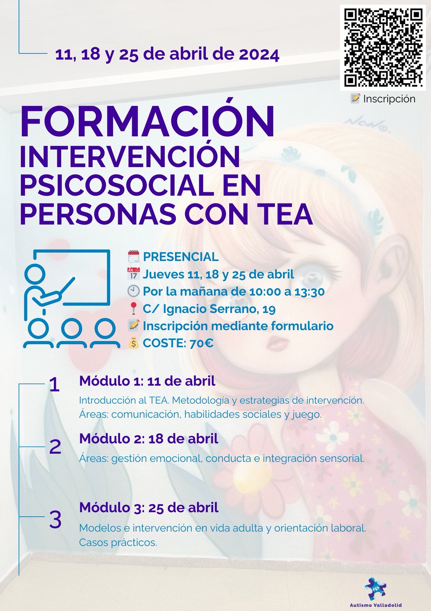 FORMACIÓN: INTERVENCIÓN PSICOSOCIAL EN PERSONAS TEA. #autismo #Tea #formación forms.office.com/Pages/Response…