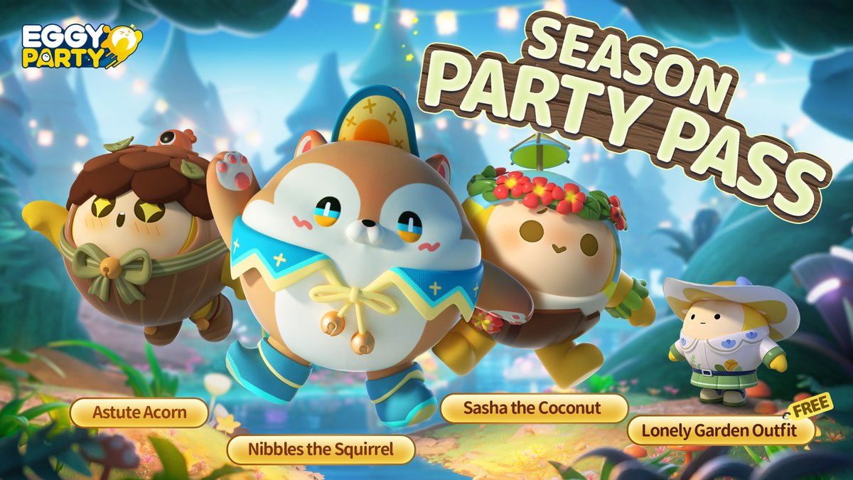 eggypartyglobal's tweet photo. Get ready for the all-new Party Pass! 🐿️  

🌲Dive into the excitement with thrilling Activity Tasks and unlock amazing rewards, including exclusive outfits you won't want to miss.   

Stay tuned for the Party Pass release! 🎁  

#EggyParty #PartyPass https://t.co/W4zglwME6k