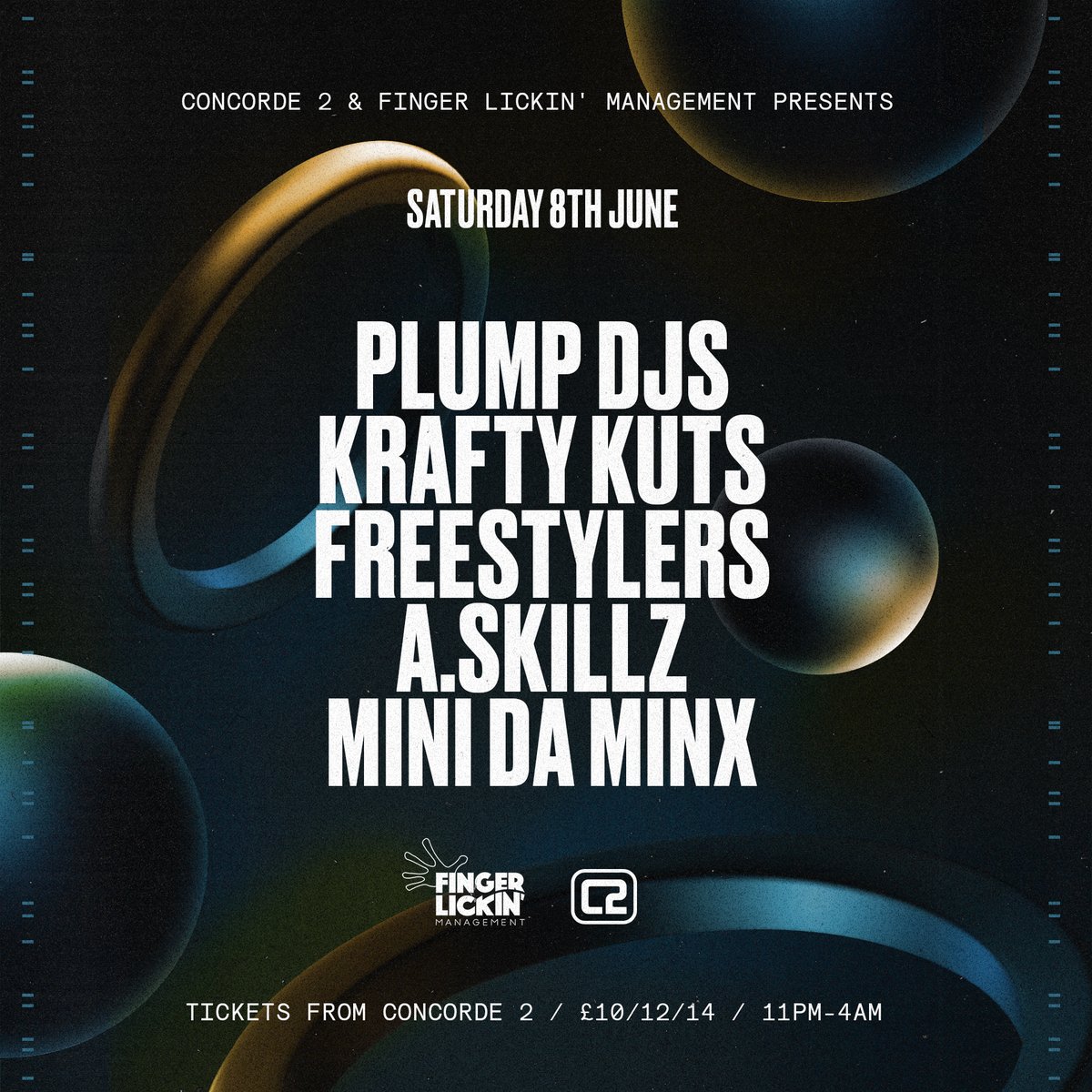 Concorde 2 and Finger Lickin' Management team up to deliver an electrifying lineup featuring @plumpdjs, <a href="/Krafty_Kuts/">Krafty Kuts</a>, <a href="/thefreestylers/">#FREESTYLERS</a>, <a href="/A_SKILLZ/">A.Skillz</a> &amp; <a href="/IvankaMinx/">Mini Da Minx</a>. 

Grab your tickets from concorde2.co.uk