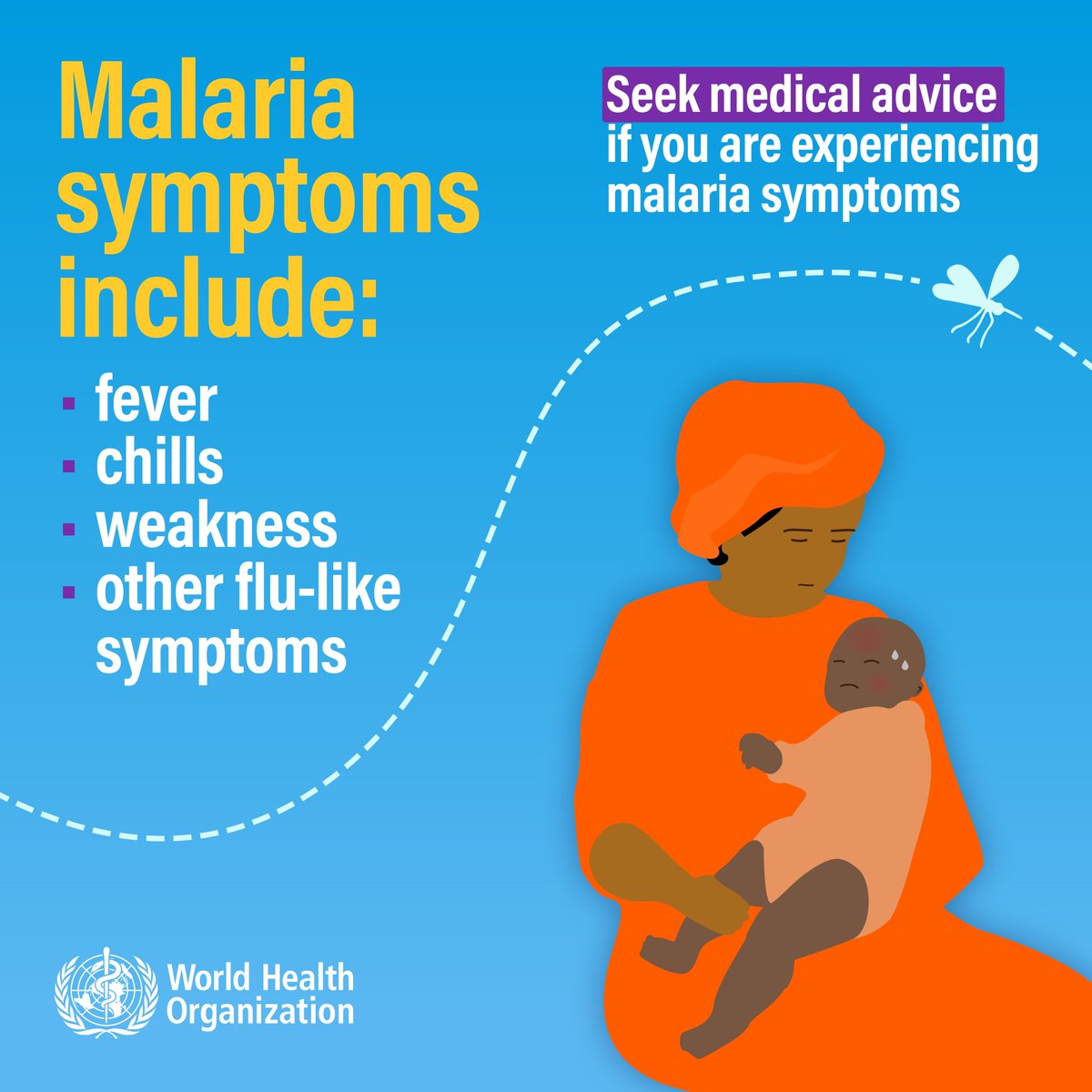#Malaria is transmitted through the bites of Anopheles mosquitoes, and the African region bears the highest burden. The most common symptoms include: 🌡️ Fever 🥶 Chills 😓 Weakness 🤒 Other flu-like symptoms