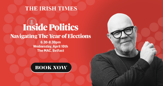 Join us this Wednesday in The MAC, when Hugh Linehan, <a href="/hlinehan/">Hugh Linehan</a> delves into 'The Year of Elections' in Ireland with Alex Kane, <a href="/AlexKane221b/">Alex.Kane</a>, Pat Leahy <a href="/PatLeahyIT/">Pat Leahy</a>, Freya McClements, <a href="/freyamcc/">Freya McClements</a> and Lisa Claire Whitten, <a href="/LisaClaireWhit1/">Lisa Claire Whitten</a>
Book now: events.irishtimes.com/events/70110