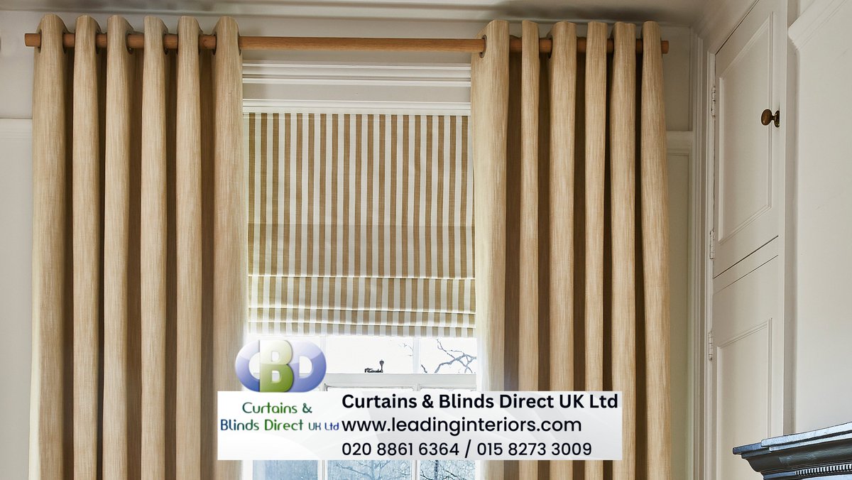 Roman Blinds paired with Eyelet Curtains