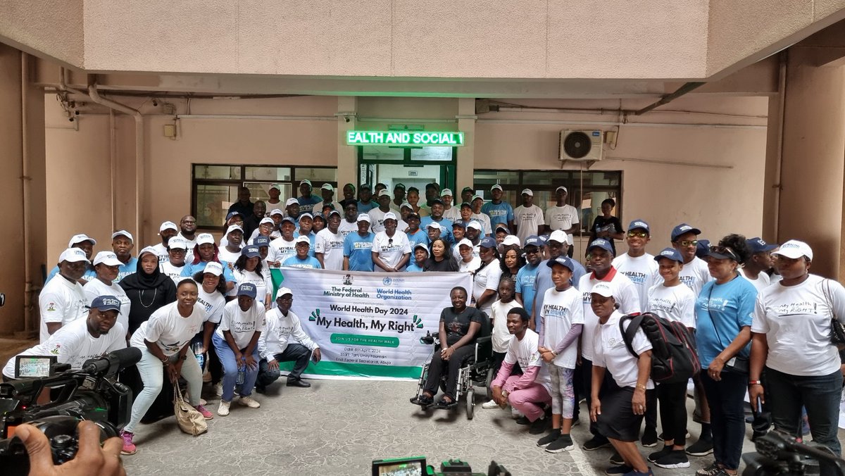 Today, the @Fmohnigeria and @WHO led a health walk to commemorate the #WorldHealthDay2024 with the theme #MyHealthMyRight. #StayHealthy #UHC