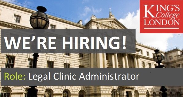 Join our team at King’s Legal Clinic! We are currently recruiting for the role of Legal Clinic Administrator. For full details of the role and how to apply: kcl.ac.uk/jobs/087148-le… @KCL_Law @KingsCollegeLon @KingsJobs #legaladministration #probono #legalclinic