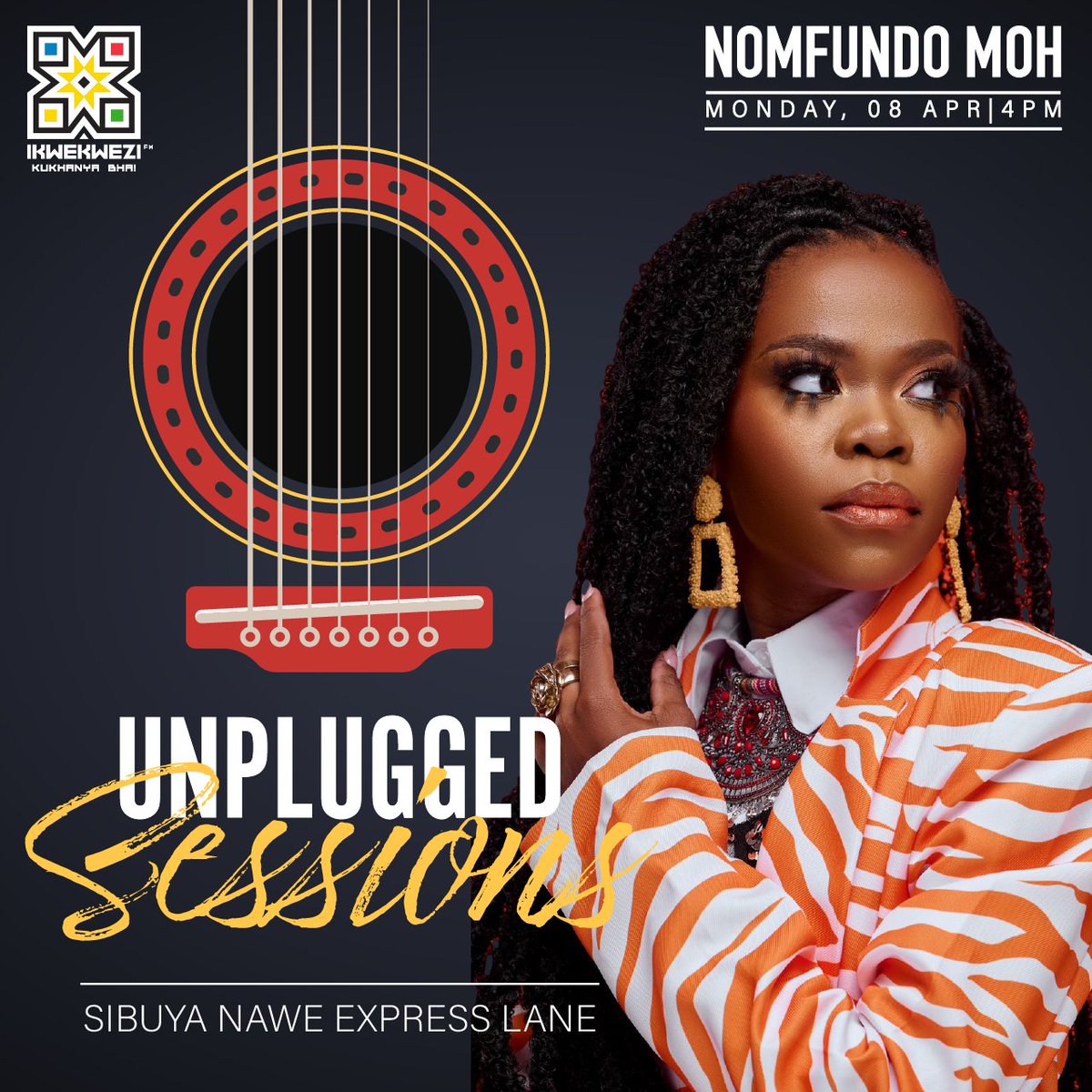 Hlanganyela nathi namhlanjesi ehlelweni elikhethekileko lomvumo wabunqopha, i-Unplugged Session.Sizabe sino Nomfundo Moh! Ungaphundwa mvumo omnandi othe tjha!

📻 Sibuya Nawe | 90.6-107.7 FM
🎙 Dj R-voonah
⏰ 16:00
📆 08 April
📺 DStv Ch. 804
💻 Watch | shorturl.at/nsIRW