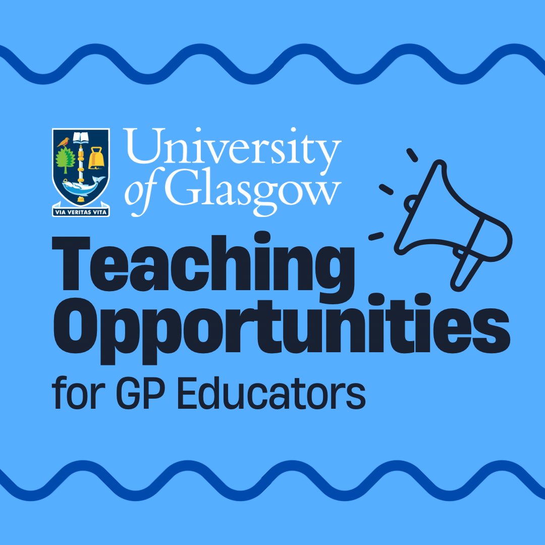 🌟 Calling all GPs & GP Practices! 🌟 We're excited to announce we're now recruiting for tutors for the next academic year📚 @UofGlasgow Interested? Join our Online Recruitment Event: 📍Tues 23rd April, 7-8PM #teamGP For details, visit our website gla.ac.uk/schools/medici…