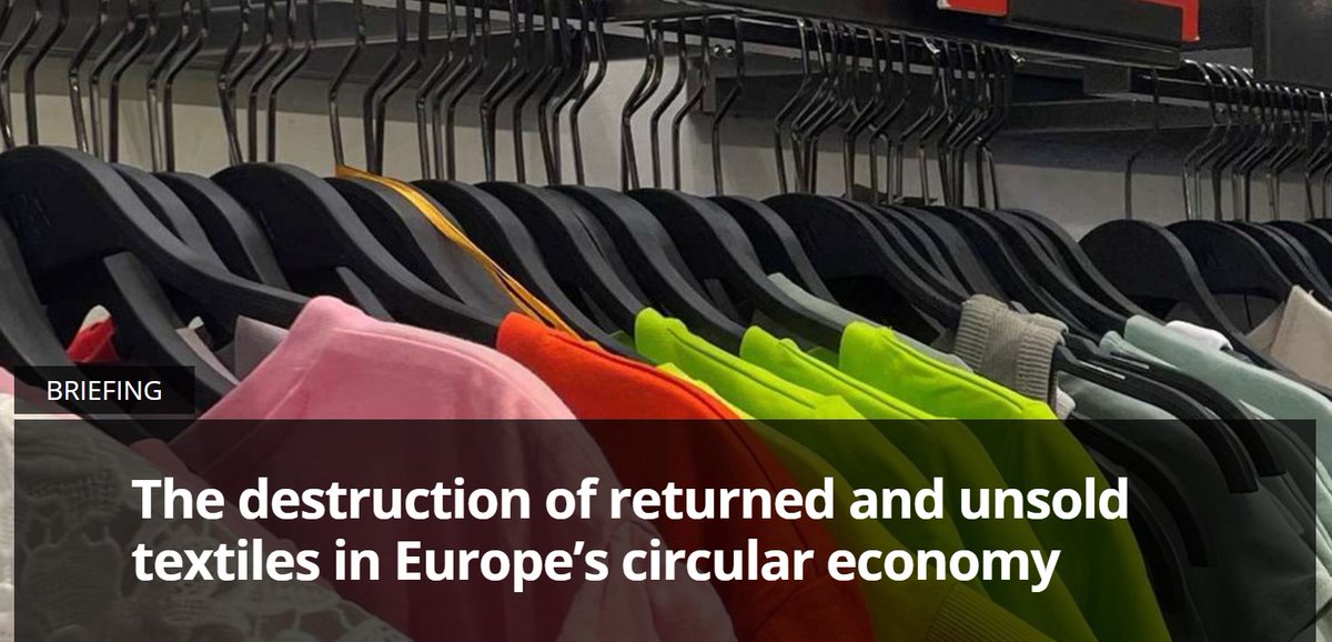 #DYK that 1 in 5 articles of clothing 🧥 bought online in the EU are returned by customers. Many of them are destroyed without ever being used. What impact does this have on our #climate & #environment? Find out more in our recent #EEABriefing: eea.europa.eu/publications/t…