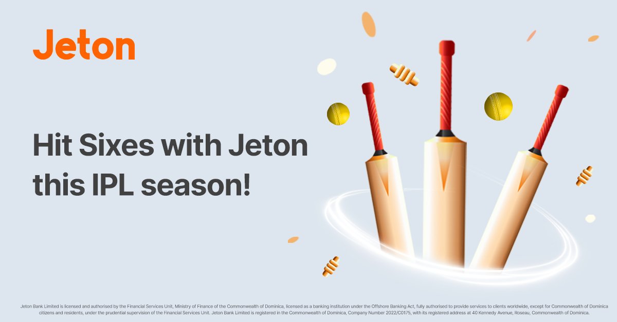 The Indian Premier League excitement is on and we are here for it! 🏏 Make a deposit now and stay on top of your payments with Jeton 🚀 bit.ly/45uTyWU #ipl #ipl2024 #cricket #cricketlovers #india #indianpremierleague #onlinepayments
