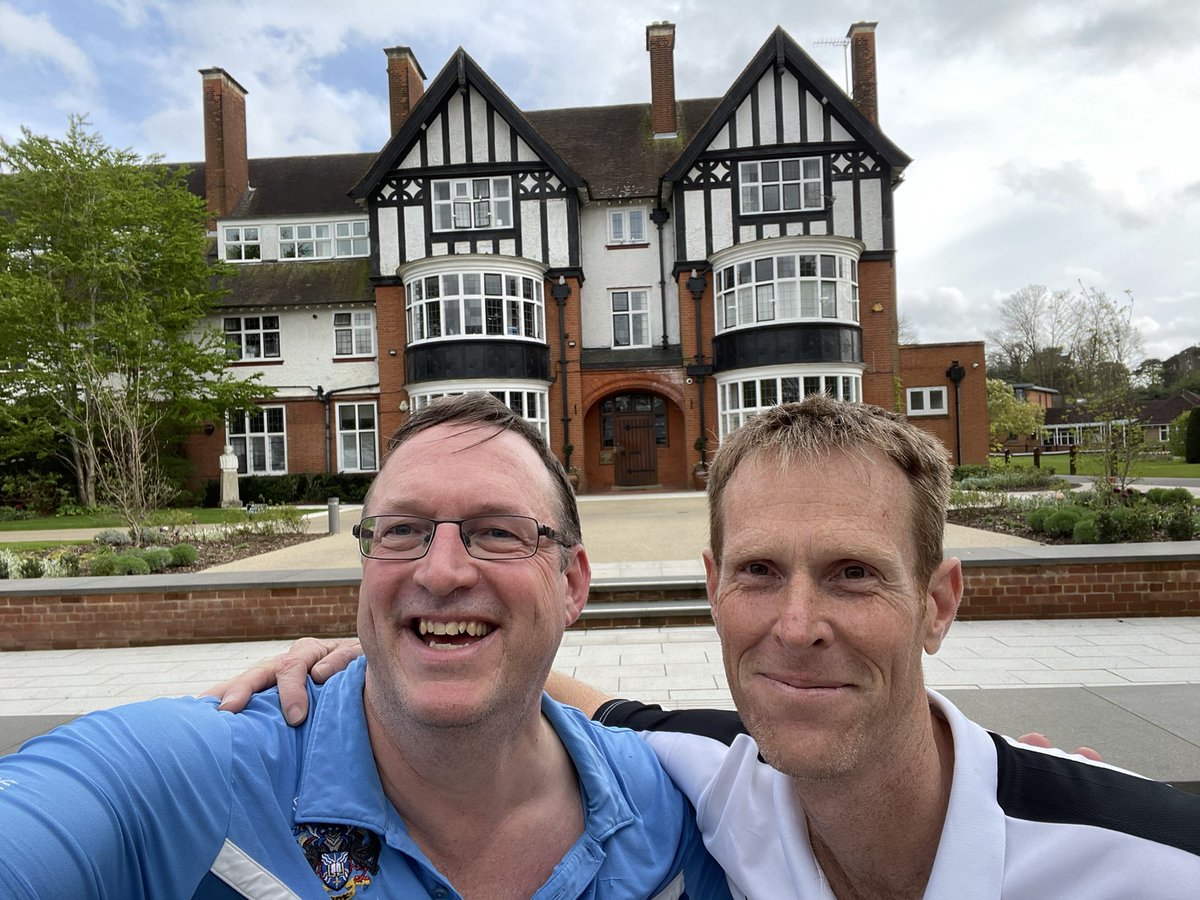 Great to catch up with Old Reedonian Gary Le Pla to play in the Old Boys competition ( the d’Abernon Cup). A 3rd place in the qualifying round was enough to see us through to the next qualifying round in July. Nice to reminisce at the end with a quick tour of the school!