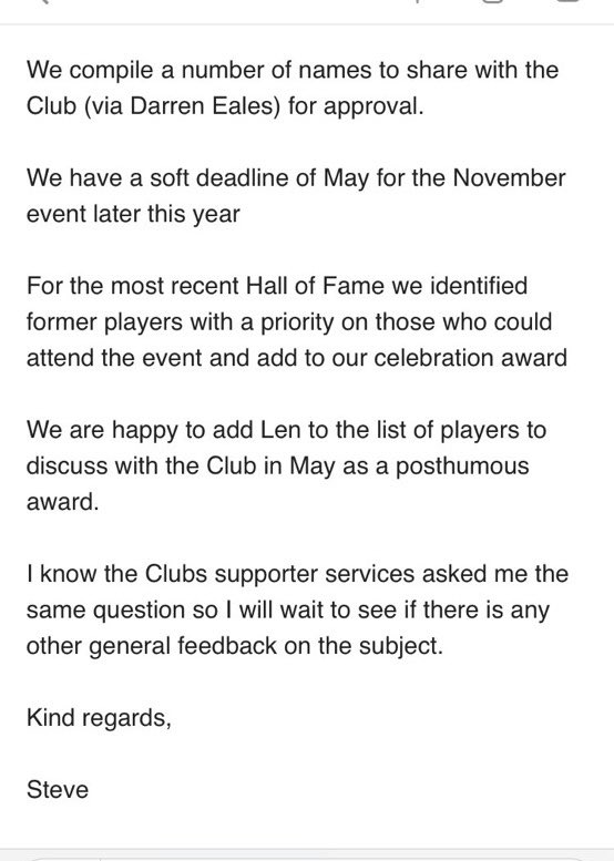 Andrew Thomas (@andythomas1881) on Twitter photo NUFC Hall of Fame nominee deadline is May (for November dinner)
Len White’s turn?🤞but there’s many more forgotten (Cowell, Simpson..et al) - but not by us
We live in the here & now, but wor club’s exciting future is framed by it’s past
Views to supporter.services@nufc.co.uk NUFC Hall of Fame nominee deadline is May (for November dinner)
Len White’s turn?🤞but there’s many more forgotten (Cowell, Simpson..et al) - but not by us
We live in the here & now, but wor club’s exciting future is framed by it’s past
Views to supporter.services@nufc.co.uk