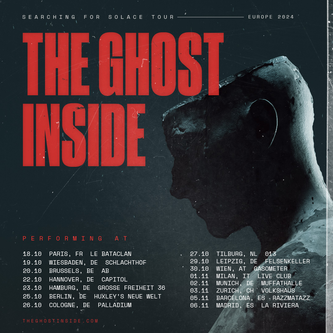 .@theghostinside just announced their Searching For Solace European Tour for this Fall. 🔥🔥🔥Presale starts Wed @ 10am local with code 'SOLACE' at theghostinside.com. General on sale is Fri @ 10am local time.