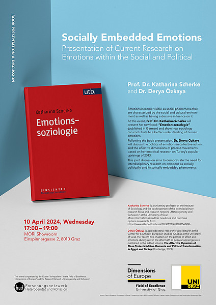 📢Save the date! This Wednesday, 10.04.2024 Katharina Scherke presents her latest book “Emotionssoziologie”, shedding light on sociology's role in understanding human emotions followed by Derya Özkaya's discussion on the politics of emotions in collective action. Don't miss out👇