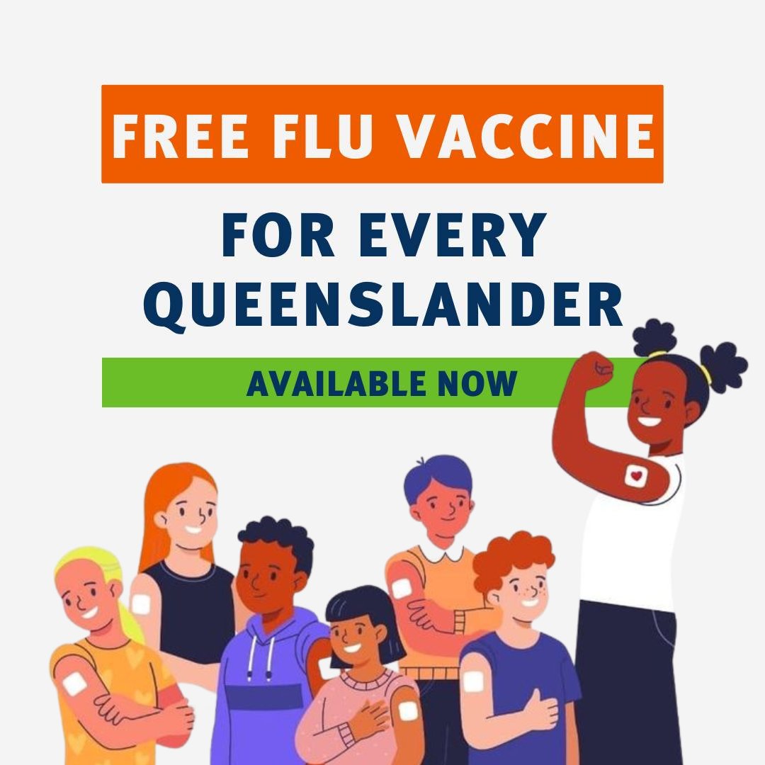 Free flu vaccinations are now available to all #Qlders over the age of 6 months. 🩹 Get you & your kids vaccinated in April/May to ensure you're protected through winter when flu season is at its peak. Available until 30 September 2024 from your GP & other vaccination providers.