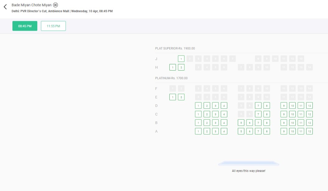 #BadeMiyanChoteMiyan 
🔥🔥🔥Hype Is Real 🔥🔥🔥🔥
 
Ticket  Rate = ₹1700 - 1900  [ Fast Filling ] 😱🌚😱🌚😱🌚

#BadeMiyanChoteMiyanOnEid2024