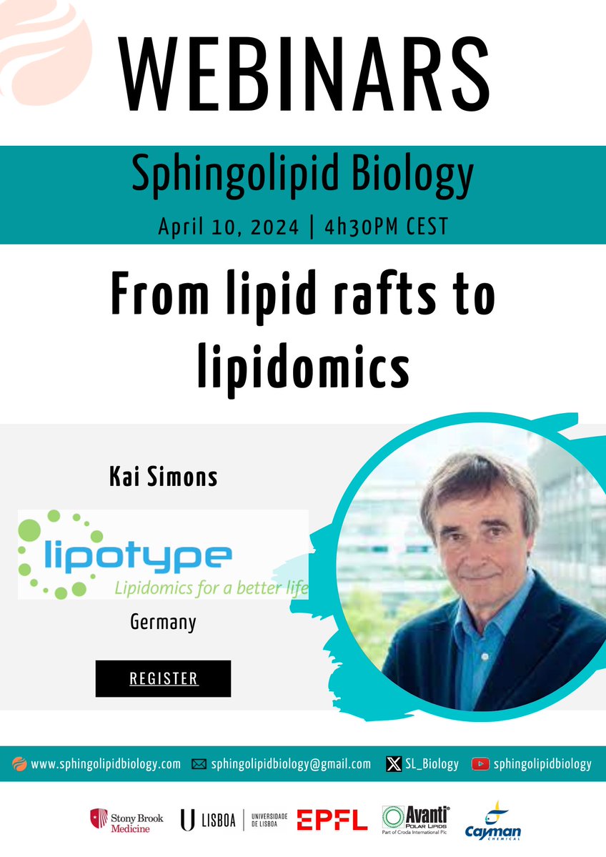 From Lipid Rafts to Lipidomics: Join Kai Simons in the upcoming webinar! 🔬
Register here: bit.ly/KaiSimons

#Webinar #lipidomics #lipid