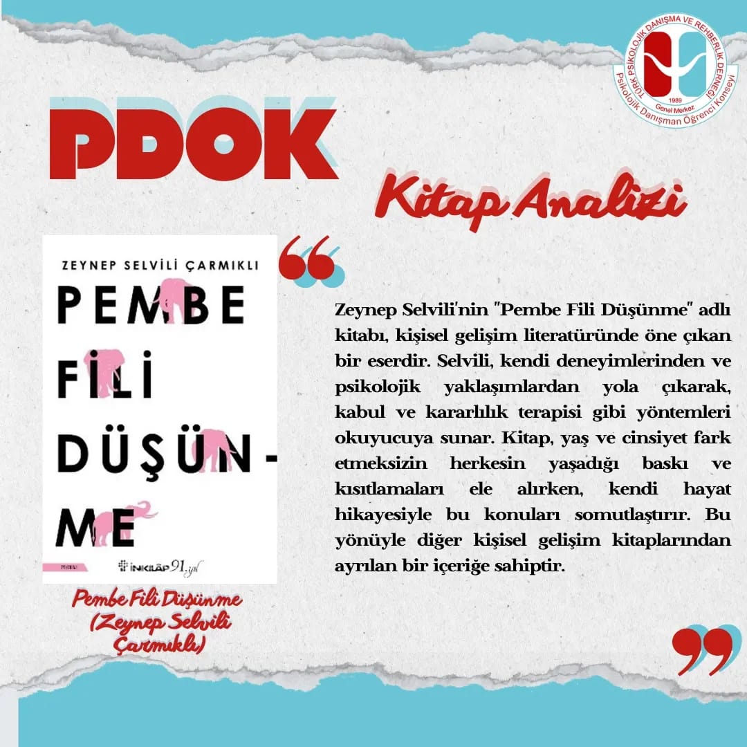 pdokgiresun's tweet photo. Merhaba PDOK Ailesi!

Yeni bir kitap analiziyle karşınızdayız.☺️

Bu haftanın kitabı, Pembe Fili Düşünme✨

Önerdiğimiz kitapları okurken çektiğiniz fotoğrafları bizimle paylaşmayı unutmayıın! 

 @turkpdrdernegi
 @pdrogrencileri
 @mesutyildirim_pdr 
 @kaanbilgic_pd
#pdokpaylaşım https://t.co/DigCvfx0Og