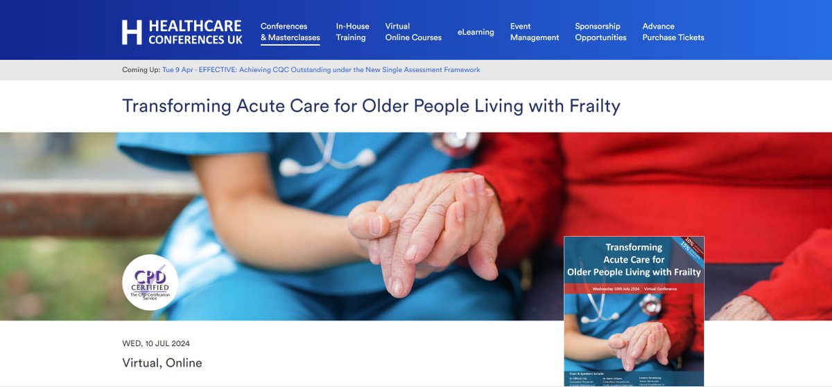 Improving Support for Older People Living with Frailty WED, 10 JUL 2024 Virtual, Online @HCUK_Clare tinyurl.com/5x8wm523