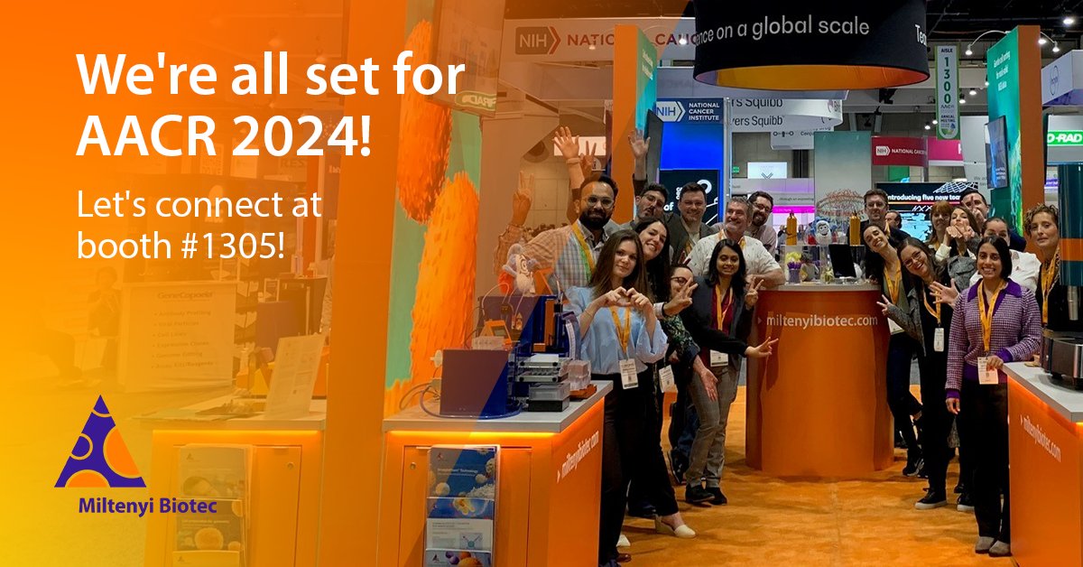 We're all set and excited for AACR 2024! Look out for our colorful booth - that's where the magic happens! We can't wait to connect with you all! #AACR2024 #MiltenyiBiotec #AACR #Oncology #SanDiego ow.ly/T24O50Rae1V