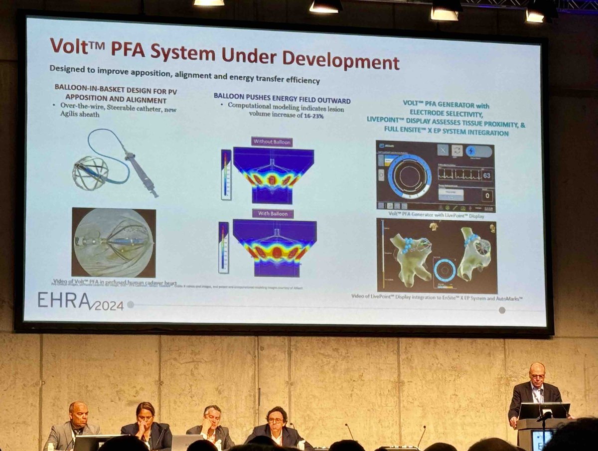 Thanks to Profs @GerdHindricks & Gian Battista Chierchia sharing their experiences with Volt™ PFA system on contact, maneuverability & energy directed to tissue not blood. #EHRA CAUTION: This product is for investigational use.