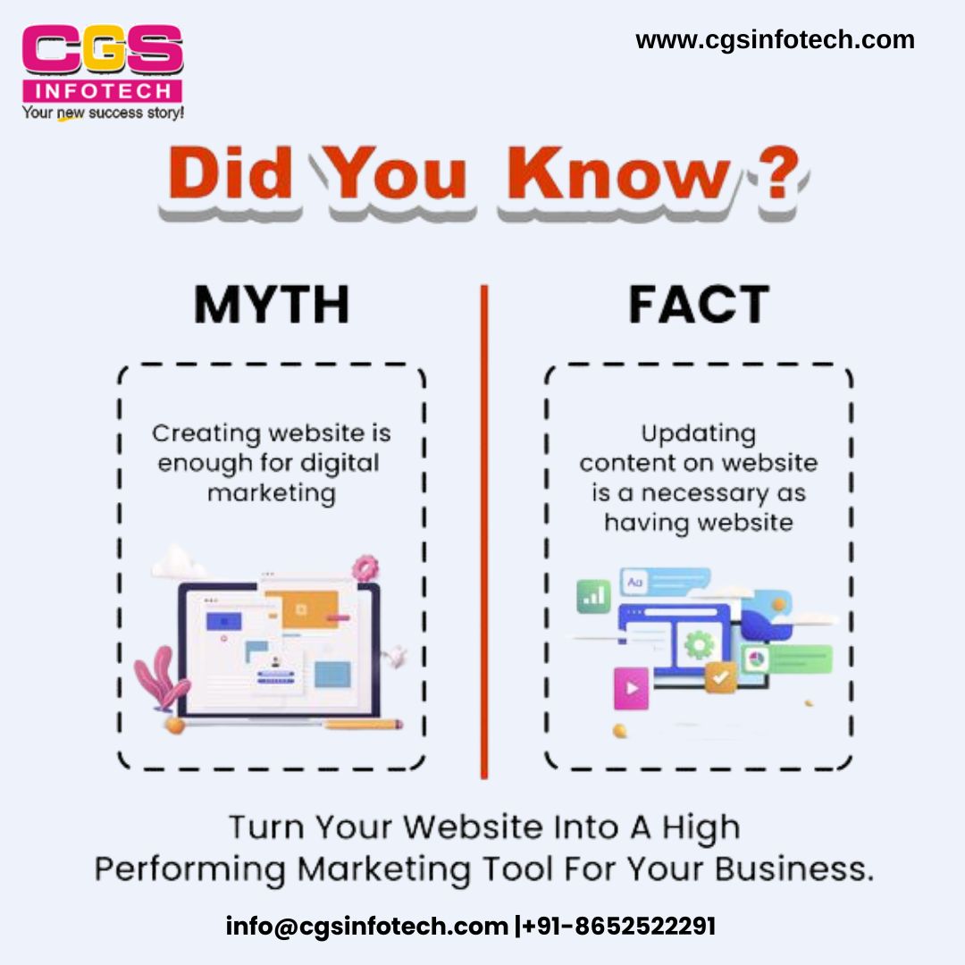 Bust the myth! Elevate your business with an updated, content-rich website. 💼🚀
#DigitalMarketing
#WebsiteContent
#BusinessGrowth
#OnlinePresence
#ContentIsKing
#CGSInfotech
contact us: +91 86525 22291
cgsinfotech.com