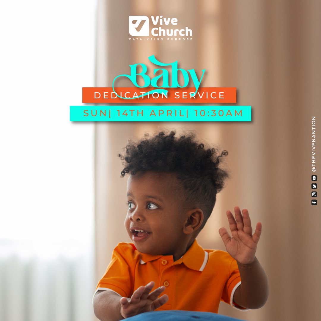 🌟 Calling all parents and guardians! ✨ 
This month, we're excited to host special baby and children’s dedication services across our Locations, starting with our vibrant Kira community this Sunday, April 14th. 🙏

Register

💖 [Link: bit.ly/VNBabyDedicati…] 🌟 

#thevivenation