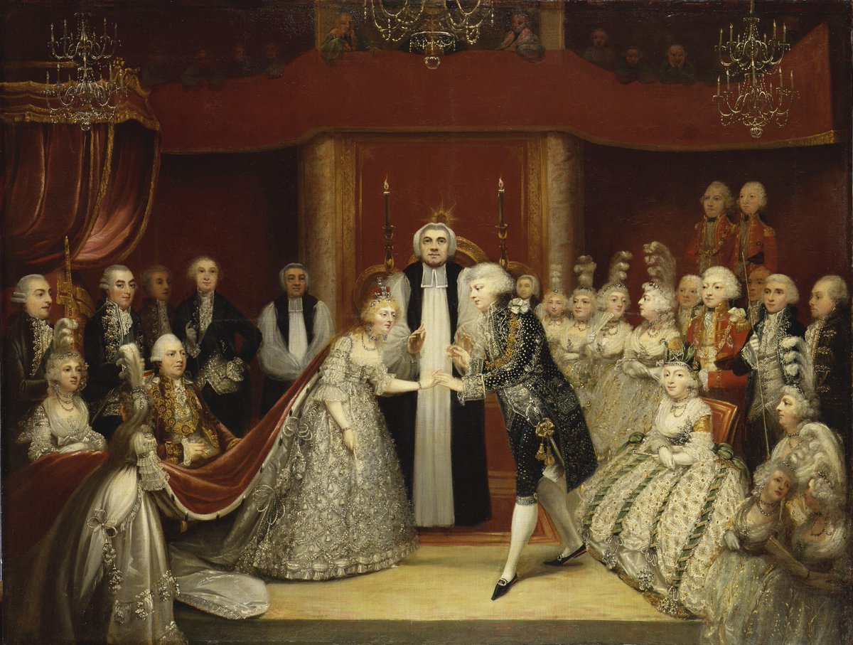 The future George IV and Princess Caroline of Brunswick were married #OTD in 1795. Learn more about the clothing worn at Georgian royal weddings in Style & Society: Dressing the Georgians, now open at The King’s Gallery, Edinburgh. bit.ly/4atdFXV