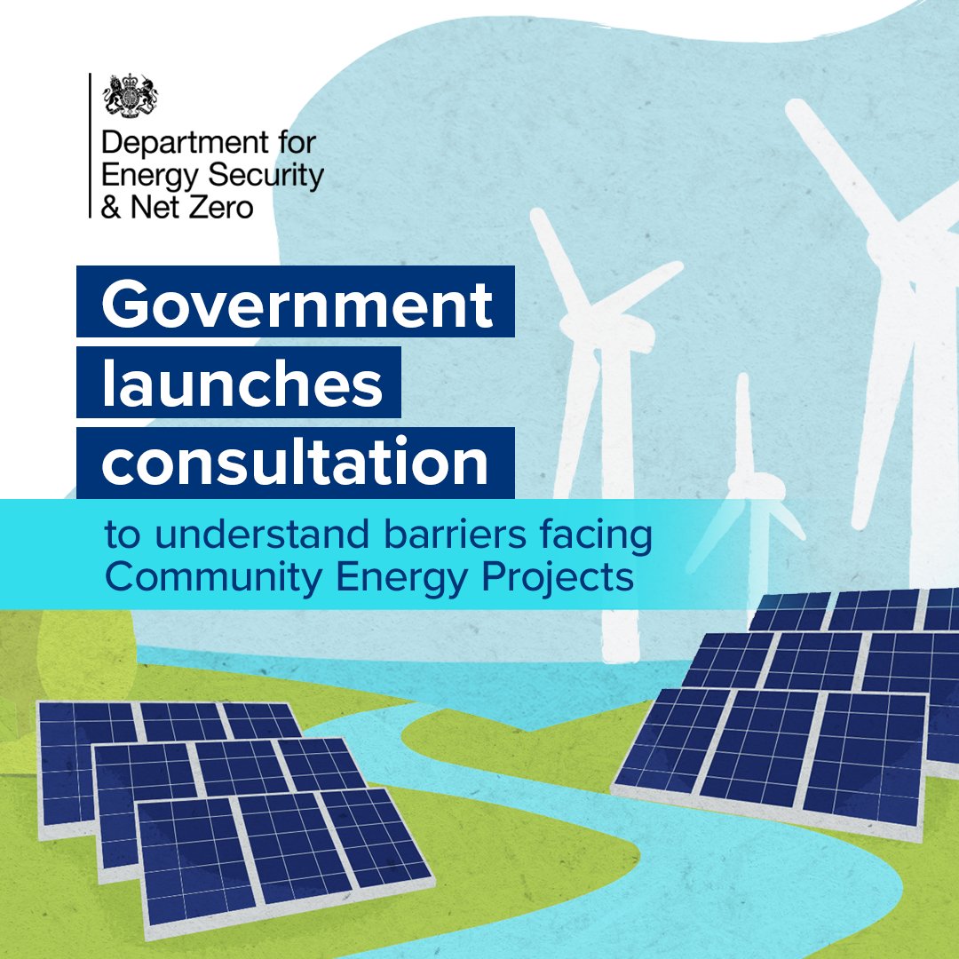 Community energy projects can help us reach net zero while benefitting local areas 🏠💚 Today the government is launching a consultation to better understand barriers facing these groups and wider issues affecting the sector. Learn more 👇 gov.uk/government/cal…