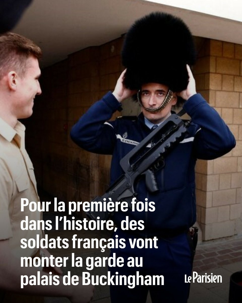 Ce lundi 8 avril, des soldats de la Garde Républicaine française participeront à la traditionnelle cérémonie de relève de la garde devant Buckingham Palace, à Londres. La France est le premier pays non-membre du Commonwealth à y prendre part ➡️ l.leparisien.fr/TelF