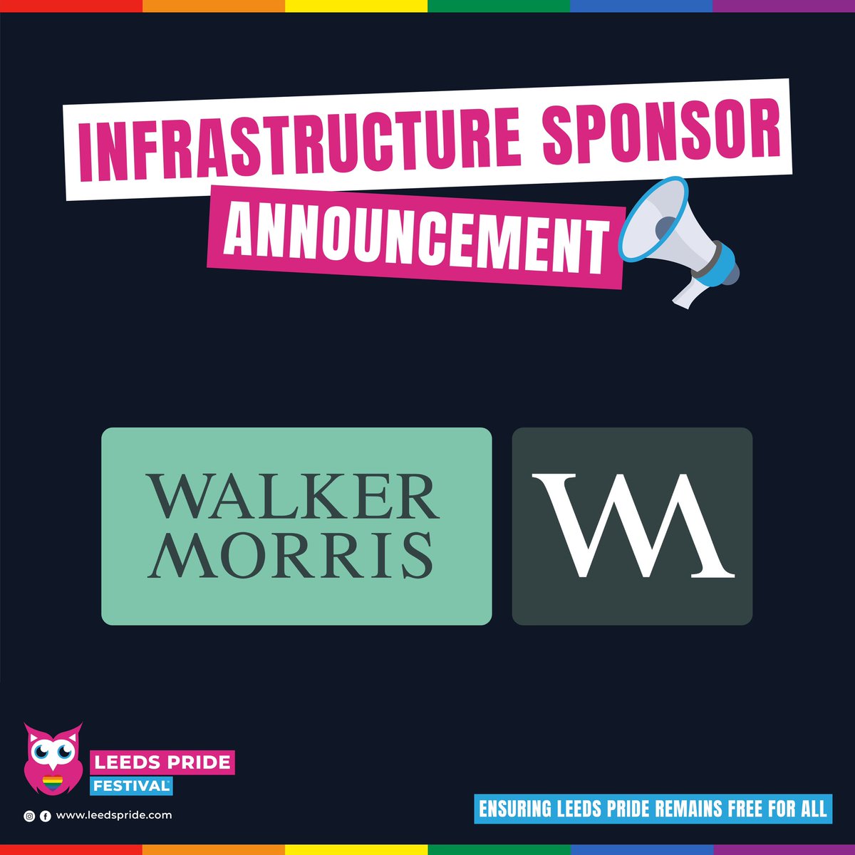 Walker Morris join the list of sponsors for Leeds Pride 2024! 🤩 @WalkerMorrisUK Another local business helping to ensure our incredible event remains free. 🏳️‍🌈🏳️‍⚧️