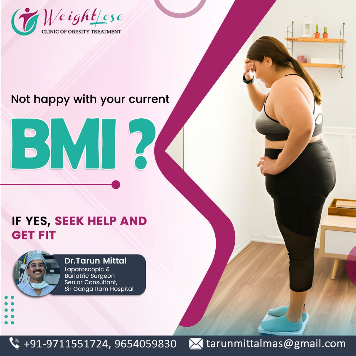 Feeling dissatisfied with your current BMI? It's time to take action and prioritize your health👨🏻‍⚕️. Seek professional help from our weightloseclinic 🏥 and embark on a journey to a fitter, healthier you. Don't let dissatisfaction hold you back –