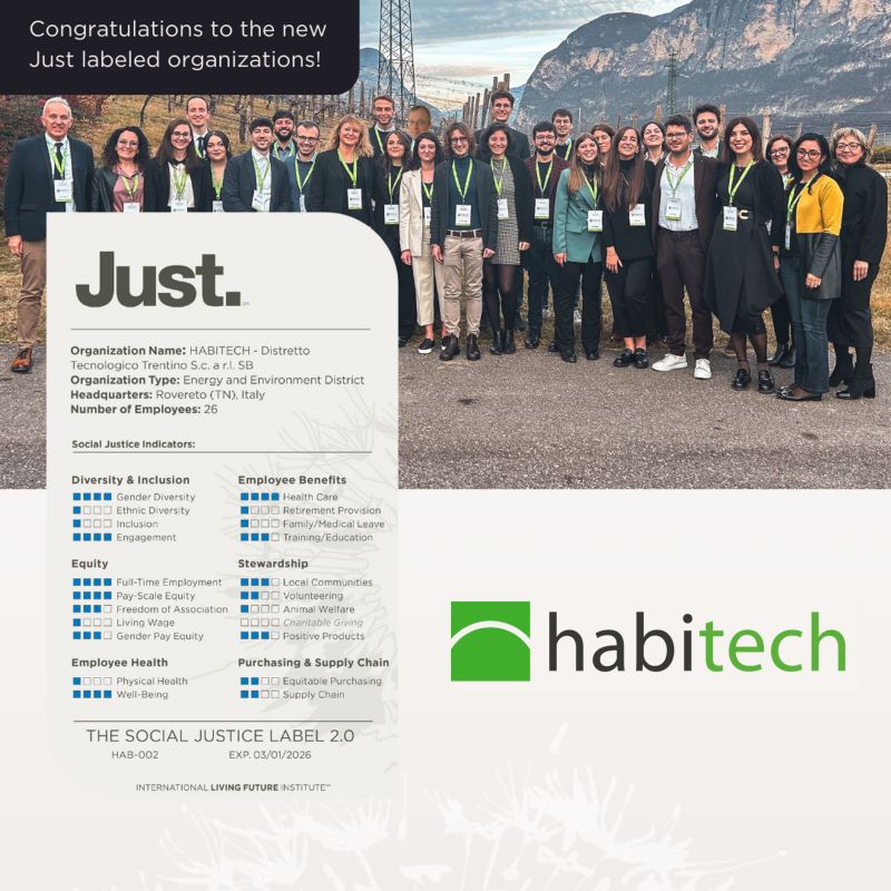 Congratulations to Habitech on the renewal of their Just certification! We are grateful to have partners who are taking the lead on creating a Living Future 🎉 Want help on the Just labelling process? Contact us at info@living-future.eu