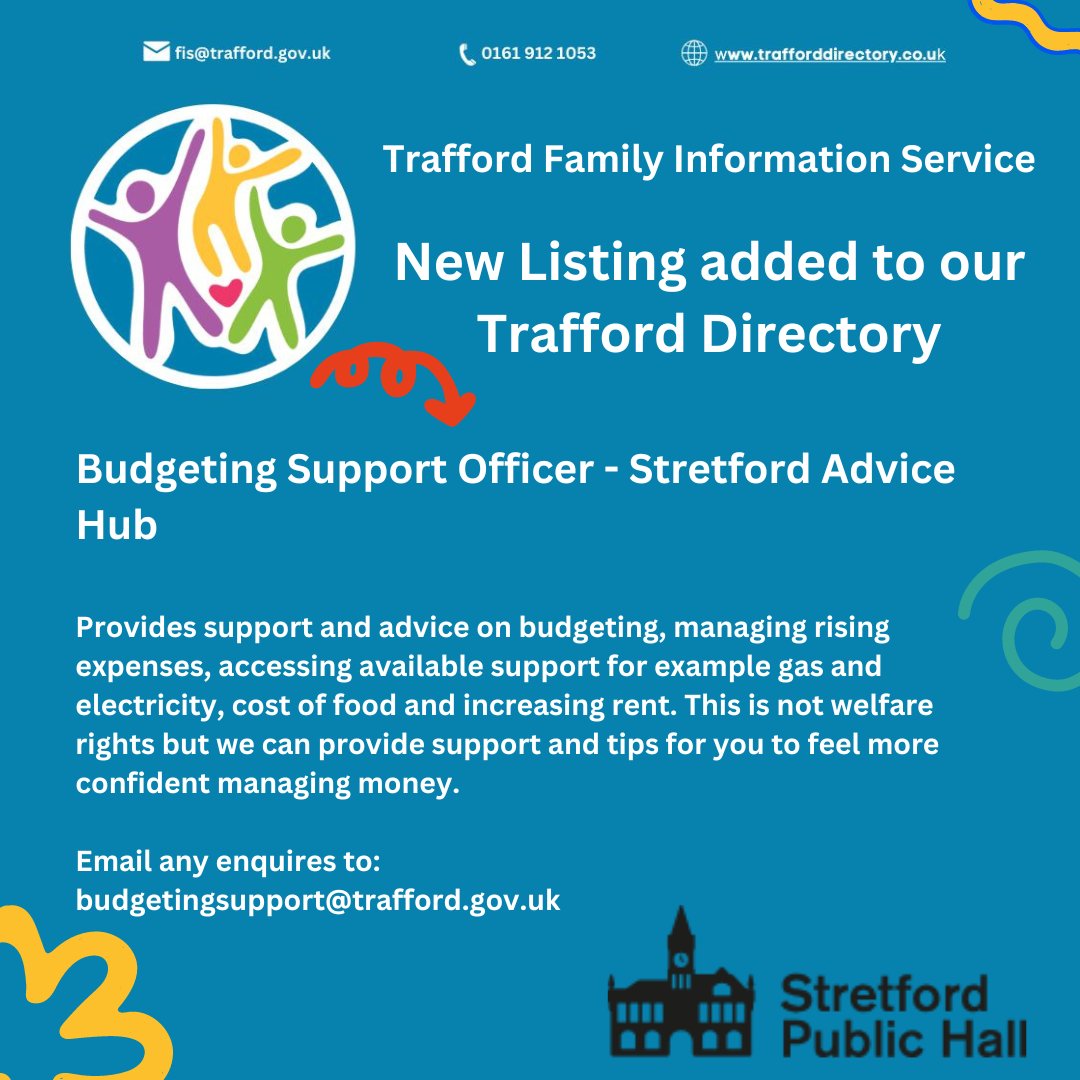 New listings added to our Trafford Directory: Budgeting Support Officer - Stretford Advice Hub Find out more 👇 trafforddirectory.co.uk/kb5/trafford/f…