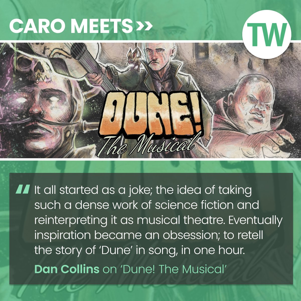 This week Caro Meets Dan Collins to discuss his show 'Dune! The Musical' at the Bread & Roses Theatre: bit.ly/3TPs623 @BreadandRosesTC
