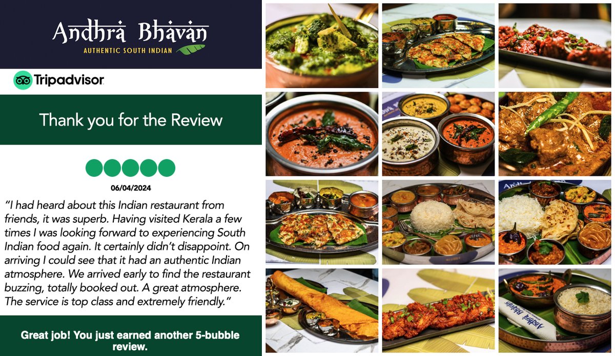 We would like to thank our customers who have visited and dined in our restaurant since opening in November. It is the reviews and the welcoming feedback that motivates us to be passionate every day. Thank you. #5bubblereview #andhrabhavanireland #andhrabhavan #thankyou #customer