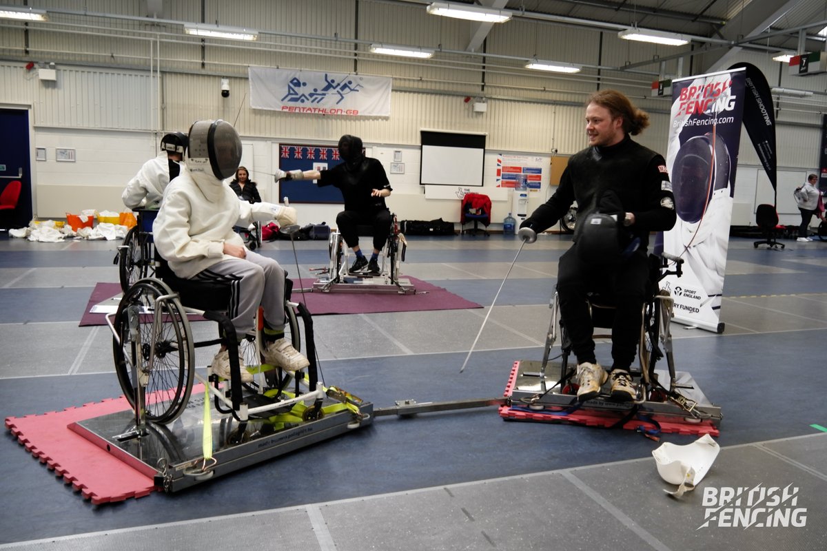 Yesterday we took part in the second @paralympicsgb Discover Your Paralympic Potential Day.

Many thanks to Ben Priestley, from @bladesbristol, and Nat Lewis, BF’s Pathways Officer, for their coaching.

#WheelchairFencing #BeTheFuture <a href="/uk_sport/">UK Sport</a> @sport_england @teambath
