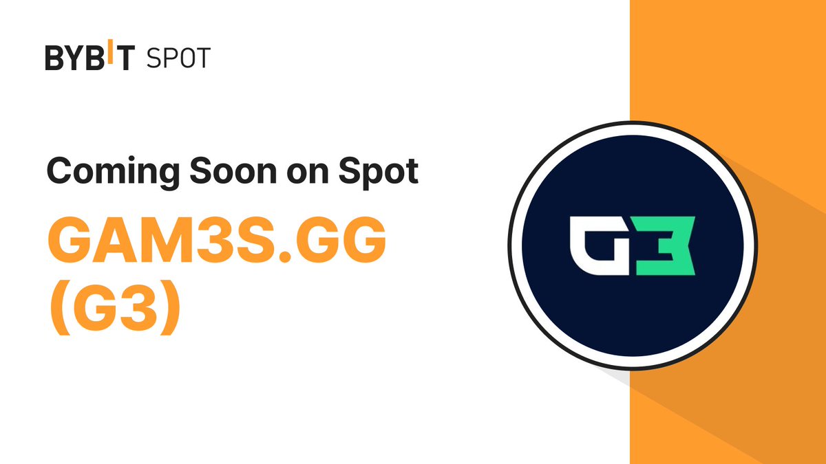 📣 $G3 is coming soon to the #BybitSpot trading platform with @GAM3Sgg_ 🗓 Listing time: April 9, 2024, 10 AM UTC. Deposits and withdrawals will be available via the Arbitrum network. A grand prize pool awaits! Stay tuned! 👀 #TheCryptoArk #BybitListing