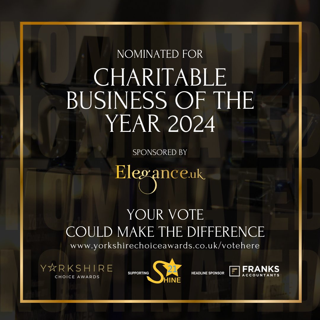 Voting closes on Friday! We've been nominated for Charitable Business of the Year in The Yorkshire Choice Awards 2024! We would love your support - please take a few seconds to vote for us yorkshirechoice.wufoo.com/forms/vote-for… #yca2024 #charitablebusiness #awards