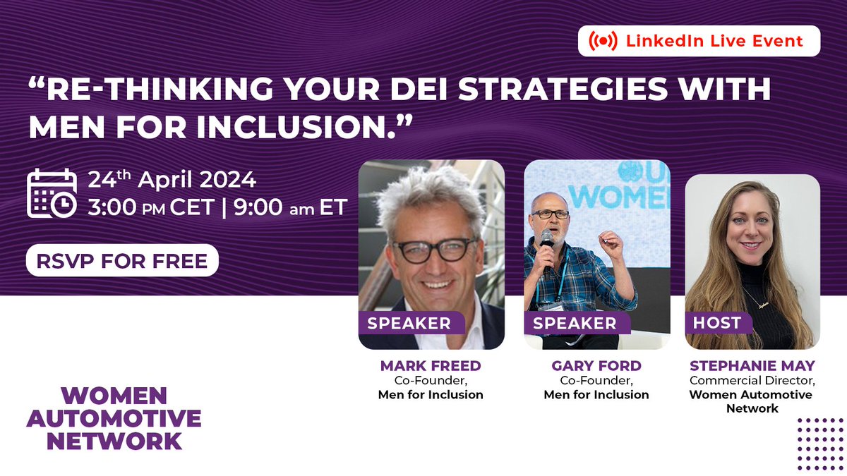 Our very own Stephanie May will be hosting Mark Freed and Gary Ford, Co-Founders of Men For Inclusion in our next leadership interview of 2024! 🙌 Discussing the tangible business benefits of DE&I strategies. Join us on 24th April! RSVP for FREE here: linkedin.com/events/7167905…