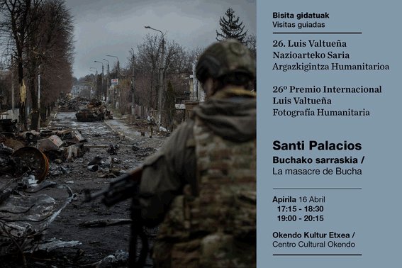 📷 El fotógrafo Santi Palacios ofrecerá 2 visitas guiadas en Donostia el 16 de abril 📷 La muestra 'La masacre de Bucha - Ucrania' podrá verse en la Casa de Cultura de Okendo del 16 de abril al 15 de junio -> labur.eus/1Sxcs #donostia #sansebastian @D_Entremundos