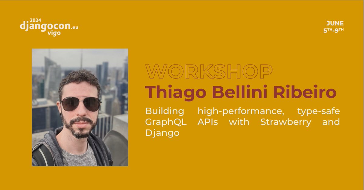 🎙️ WORKSHOP: Building high-performance, type-safe GraphQL APIs with Strawberry and Django by Thiago Bellini Ribeiro (@_bellini666) 2024.djangocon.eu/talks/schedule/ 🎟️ Grab your ticket: pretix.evolutio.pt/evolutio/djceu… #djangoconeurope #python #django #conference