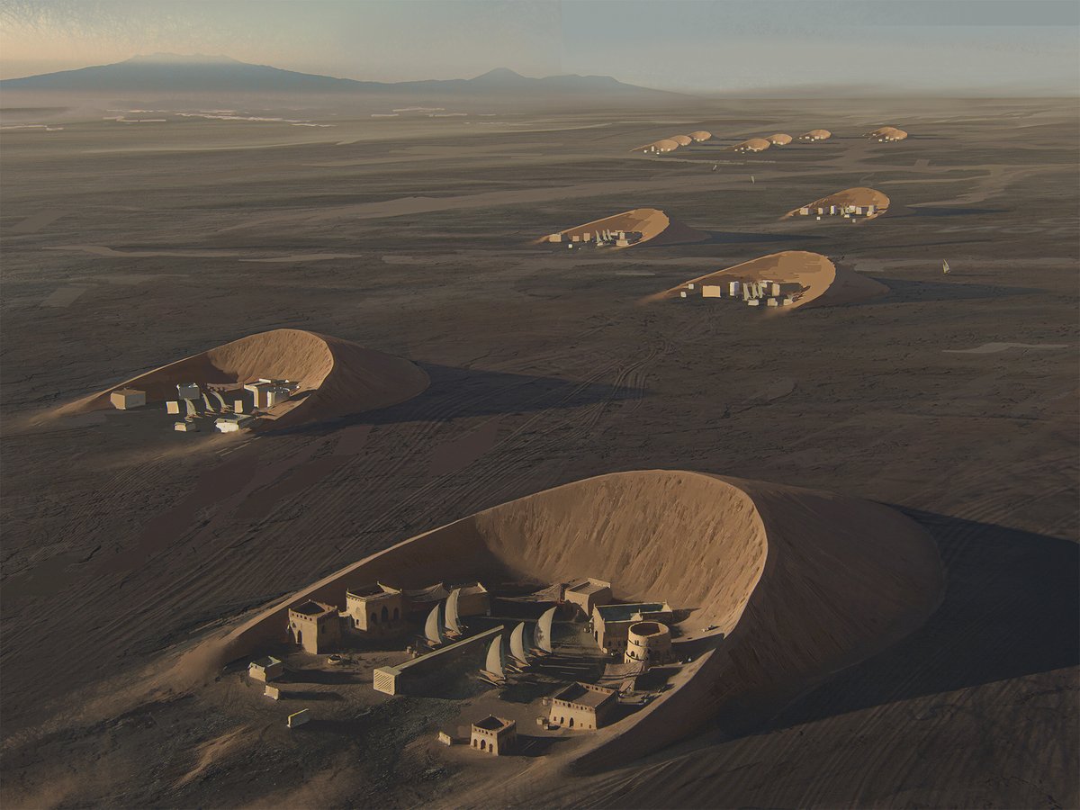 hi Guys. Project - Inhabited Dunes Quick concept idea about a tribe that living on a sandy-windy landscape... in the comments will be a draft plan about structure of this concept, Enjoy #dune