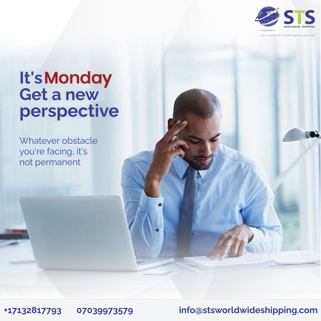 It's Monday! Get a new perspective that whatsoever obstacle you are facing is not permanent. 
#happynewweek #monday #mondaymotivation #logistics #freight #airfreight #seafreight #shippingandhandling #cargo #stsworldwideshipping #globalshipping #seamlessshipping