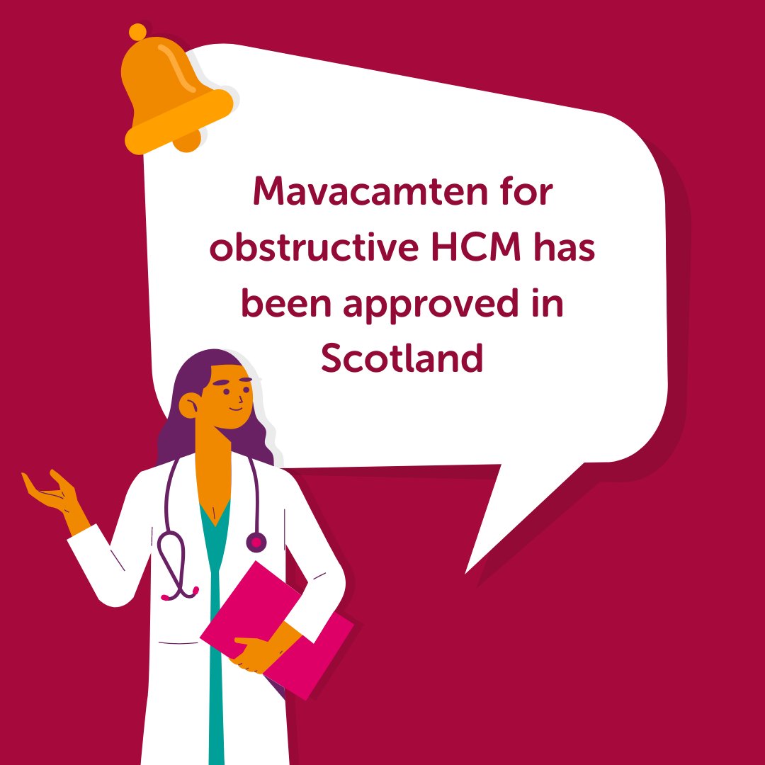 📢 Mavacamten has been approved in Scotland for the treatment of obstructive HCM 📢 Mavacamten, the first ever drug specifically for a type of cardiomyopathy, has been approved for use in Scotland. Learn more: 📲 cardiomyopathy.org/news-blogs/lat…