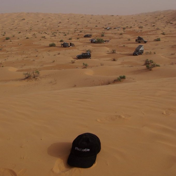 The Effect.orDie black hat in the Sahara desert