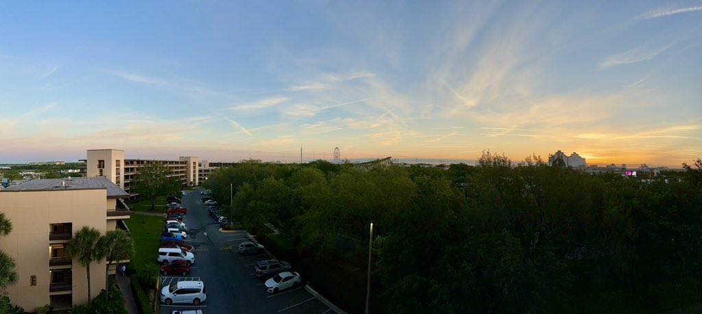 Lovely sunrise over Orlando and International Drive this morning just before the total eclipse arrives ☀️ @BrooksWeather @ryanelijah @Fox35Amy @GoodDayOrlando @fox35orlando
