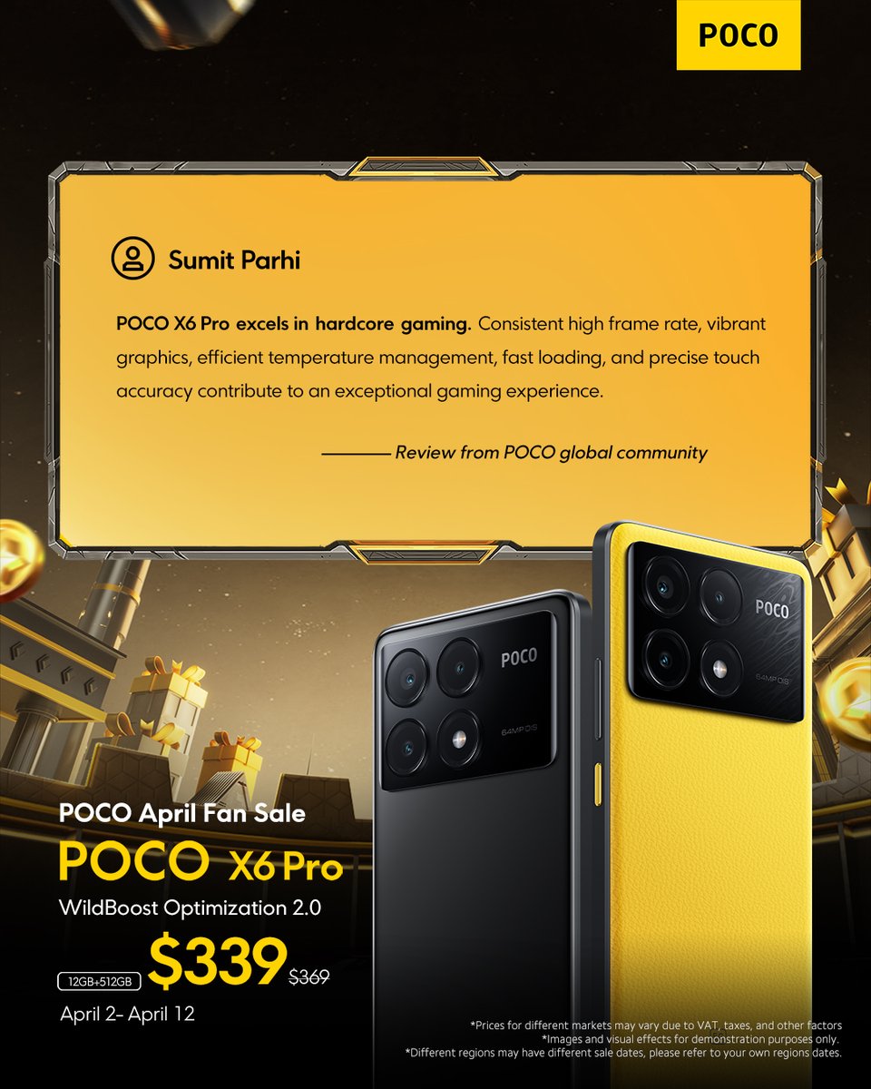 Unleash the Power: #POCOX6Pro stands out among its peers with its WildBoost Optimization 2.0 📷'Consistent high frame rate, vibrant graphics, efficient temperature management...' 📷 It's a must-have for people who love gaming. #POCOAprilFanSale 📷Add it to your cart now:
